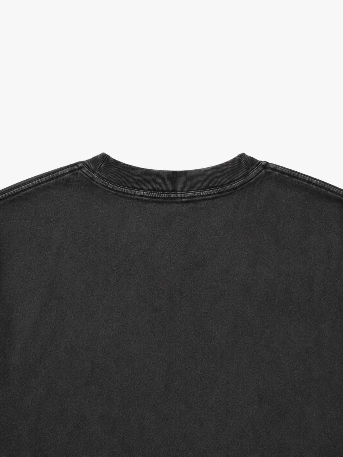 Cross Flame Graphic Distressed Long Sleeve Tee