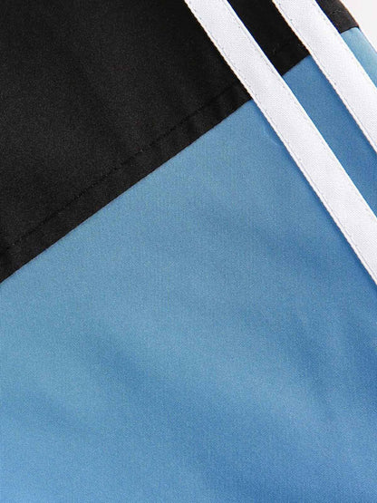 Retro Contrast Color Stitching Jersey Jacket 