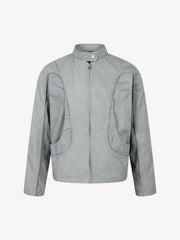 Retro Patchwork Stand Collar Work Jacket