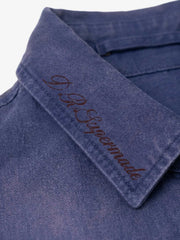 Washed Haze Blue Patch Bomber Jacket; Gray Blue / S, Gray Blue / M, Gray Blue / L, Gray Blue / XL, Gray Blue / 2XL