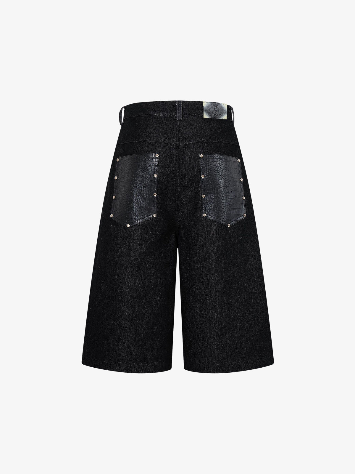 Schwarze Jeansjacke mit Krokodilprägung