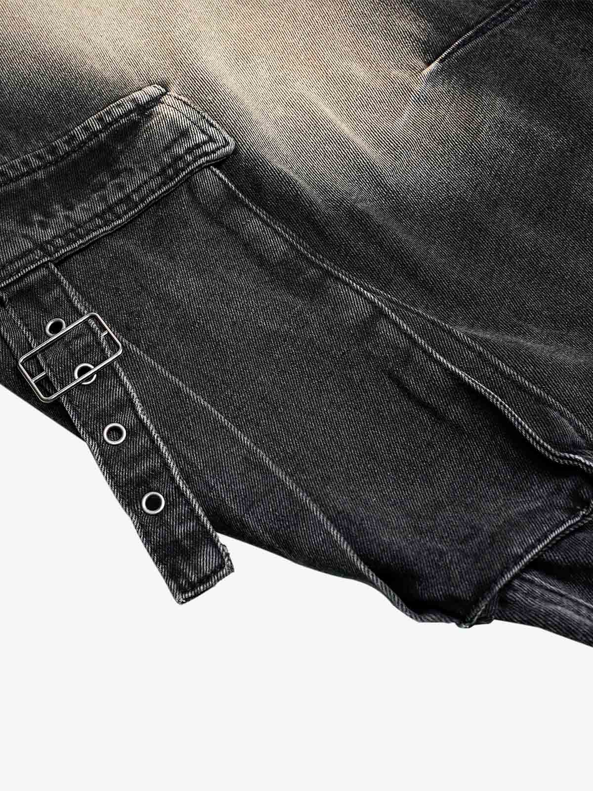Deconstructed Multi-Pocket Cargo Jeans 