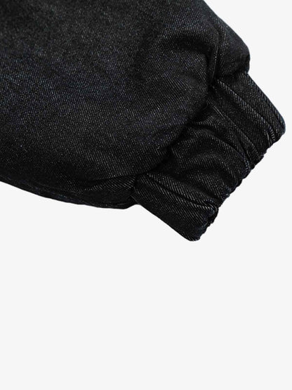 Stylish Denim Bomber Jacket with Faux Fur Collar - Perfect for Casual and Outdoor Wear 