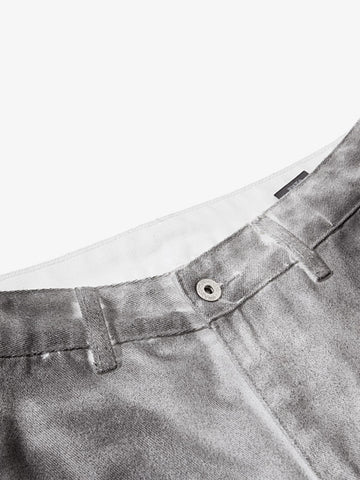 Distressed Dirty Wash Text Graphic Star Trim Straight Leg Pants 