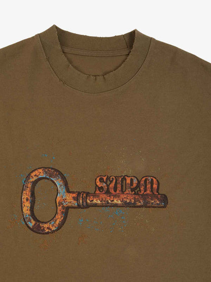 Supermade Rusty Metal Key Print T-Shirt 