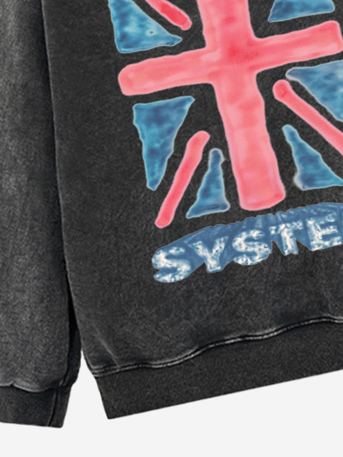 Hand-Painted Graphic Washed Hoodie