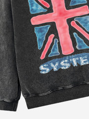 Hand-Painted Graphic Washed Hoodie