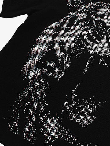 Tiger Graphic Star Sleeve T-Shirt 