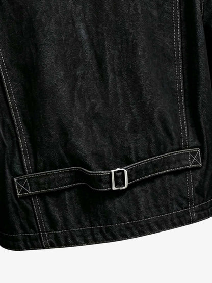 Vintage Militär-Jeansjacke mit silbernen Knöpfen