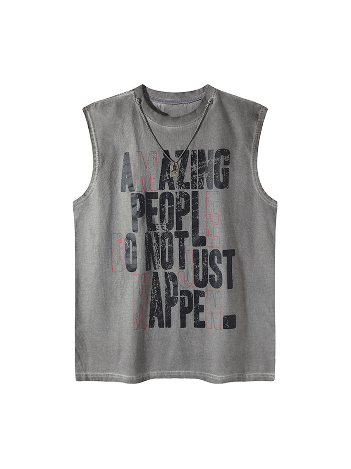 Graphic Lettering Chain Vest 