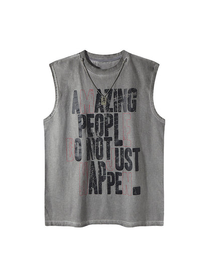Graphic Lettering Chain Vest 
