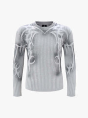 Thorn Graphic Dark Knit Top; Light Grey / M, Light Grey / L, Light Grey / XL