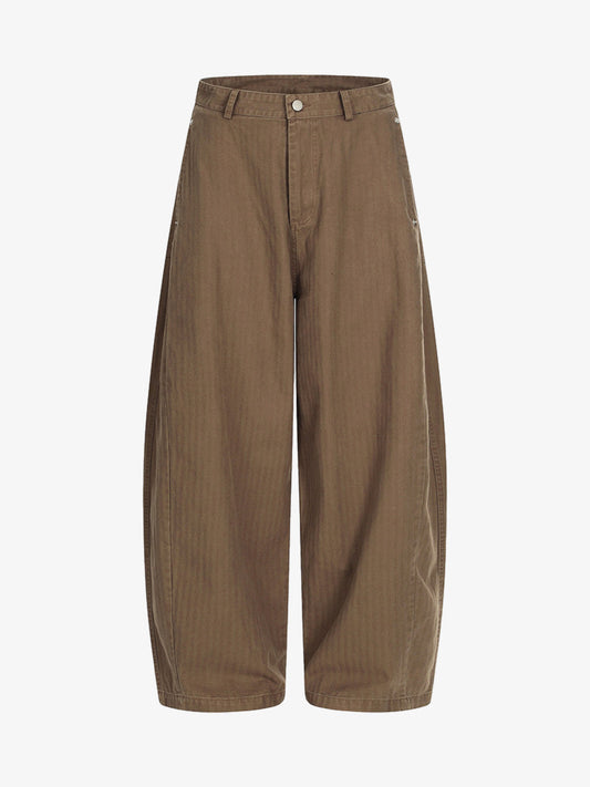 Riveted Pleated Casual Scimitar Pants 