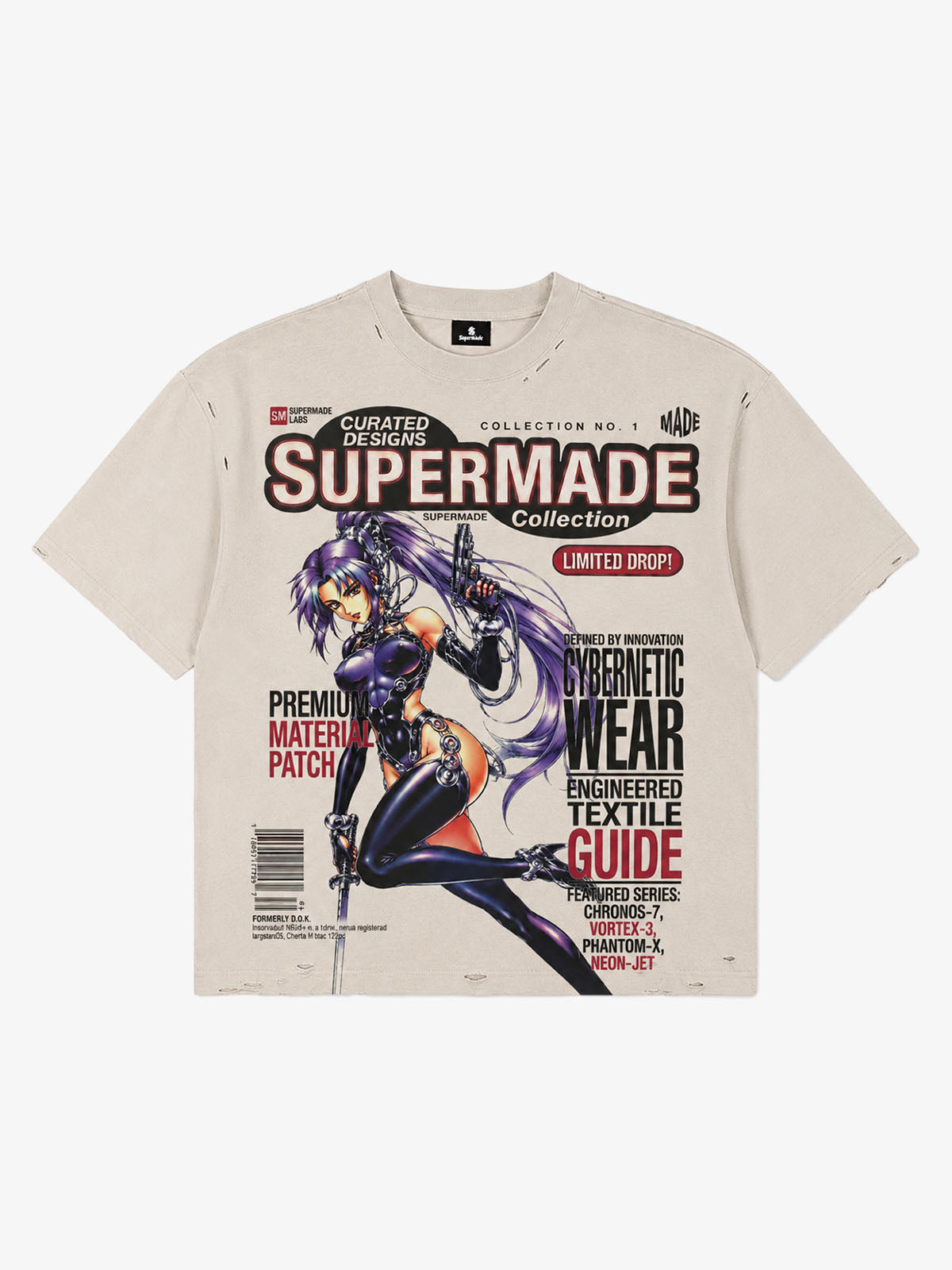 Distressed Boxy T-Shirt with Y2K Gaming Graphic
