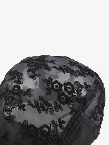 Embroidered Mesh Beret