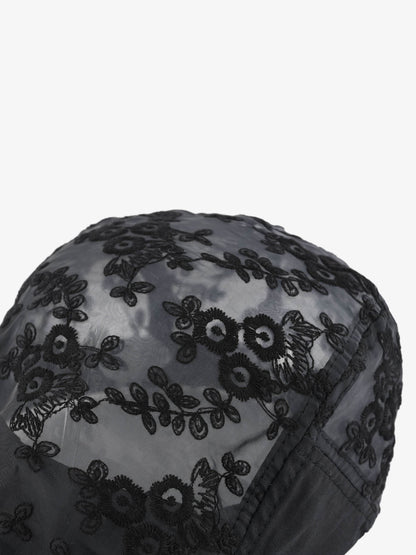 Embroidered Mesh Beret