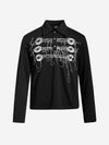 Music Graphic Metal-Button Long Sleeve Polo Shirt