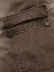 High-Waisted Wide-Leg Cargo Pants with Unique Pocket Design 