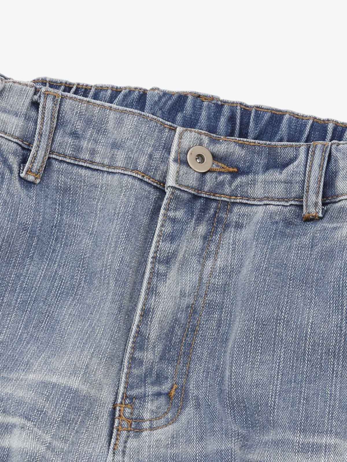 Wide-Leg Denim Trousers with Distressed Details for Women 