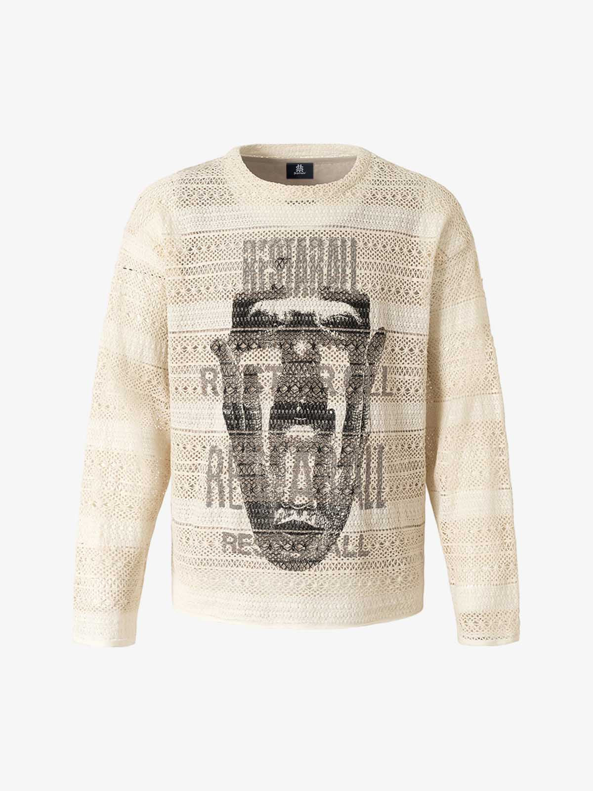 Hollow Portrait Totem Lined Blouse 