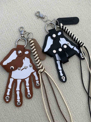 Punk Skull Hand Braided Keychain 