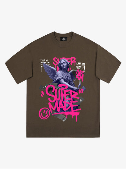 Street Lucky Angel graphic design T-shirt 