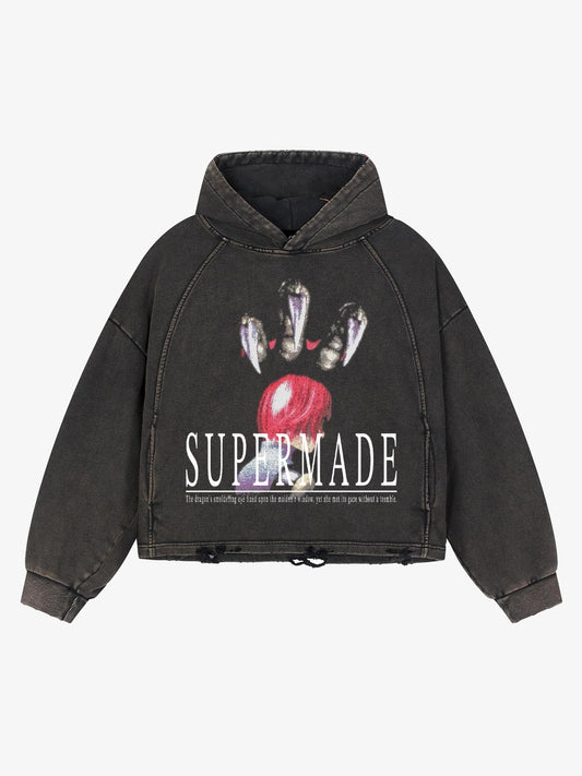 Dragon Girl Graphic Washed Hoodie