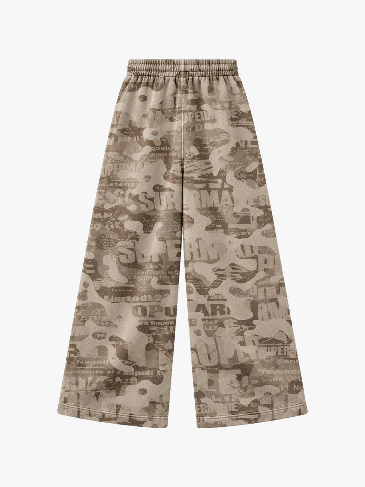 Distressed Camo Zip Hoodie & Wide-Leg Sweatpants Set