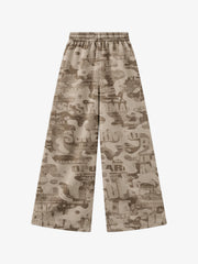 Distressed Camo Zip Hoodie & Wide-Leg Sweatpants Set