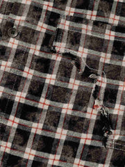 Distressed Plaid Long Sleeve Shirt