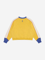 Motorcycle Graphic Color Block Cropped Sweatshirt