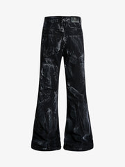 Heavy-duty Waxed Flared Jeans