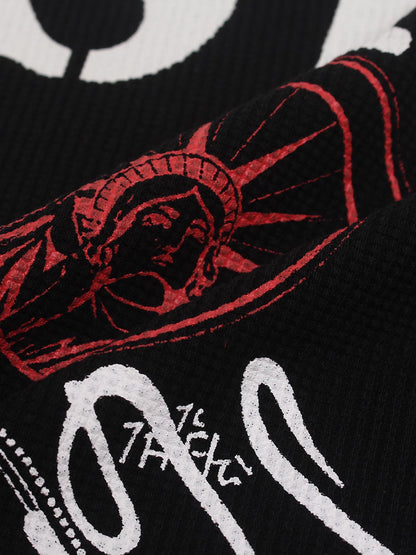 Liberty Stamp Graphic Waffle Long Sleeve Tee