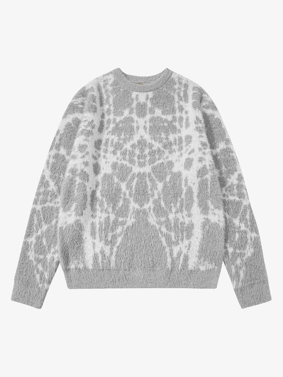 Abstract Ink Print Knit Sweater