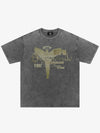 THE SUPERMADE Distressed Graphic Print Oversized T-Shirt with Bold Typography Design 