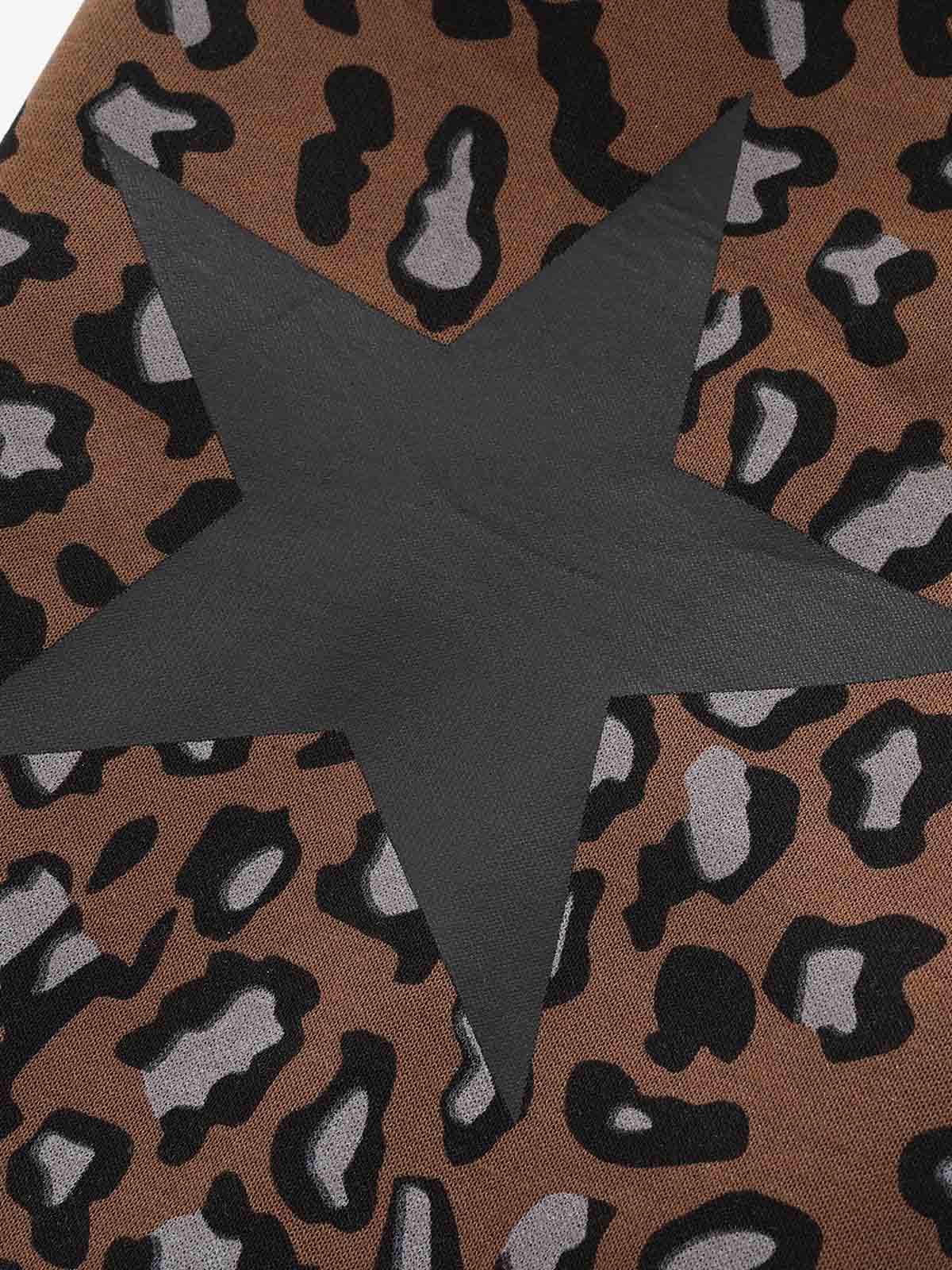 Leopard Patchwork Zip-Up Hoodie