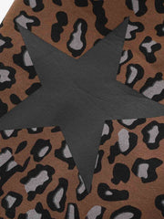 Leopard Patchwork Zip-Up Hoodie