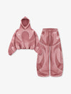 Washed Panel Detail Boxy Hoodie & Wide-Leg Sweatpants Set
