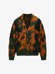 Abstract Camo Fuzzy Cardigan