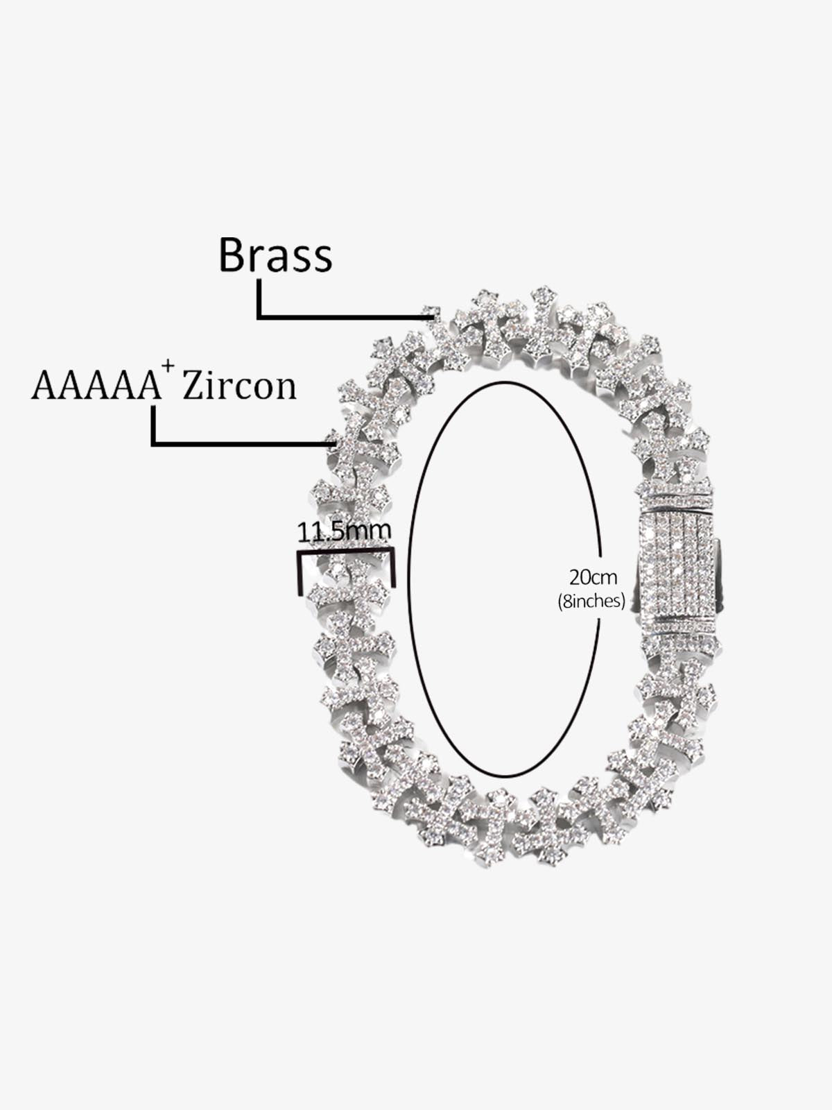 Cross Link Iced Bracelet 