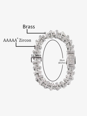 Cross Link Iced Bracelet 