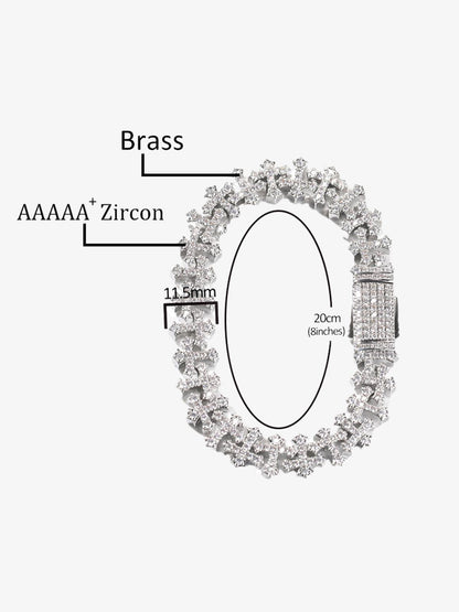 Cross Link Iced Bracelet 