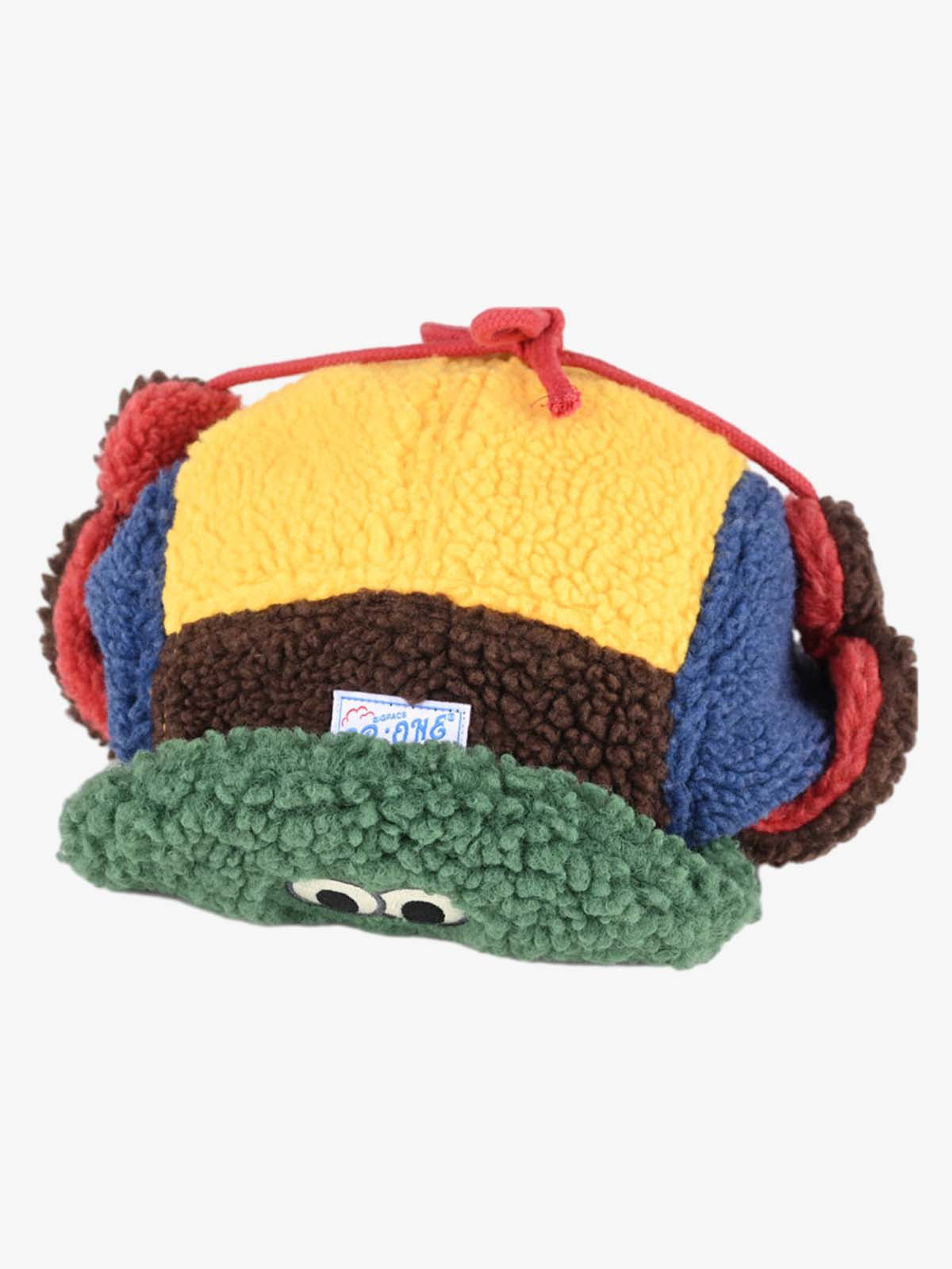 Block Faux Sherpa Frog Ear Flap Hat 