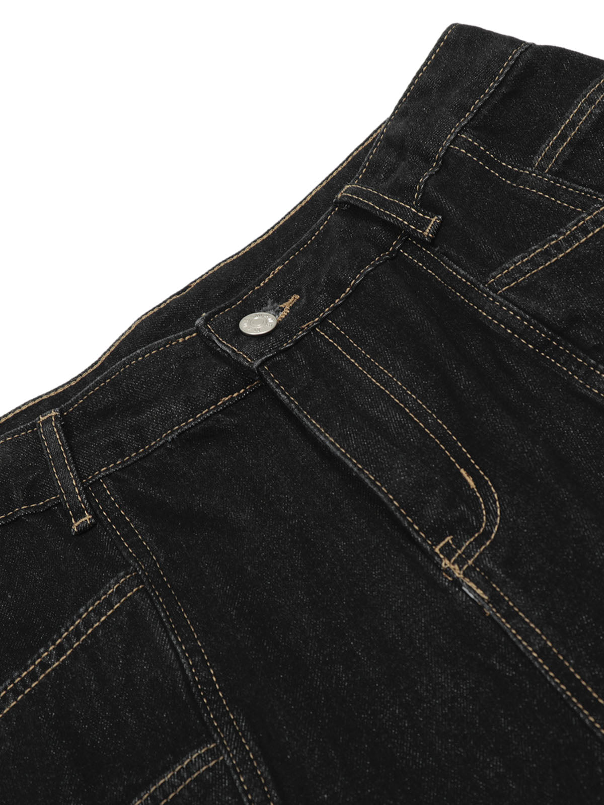 Contrast Stitched Patch Pocket Denim Jorts 