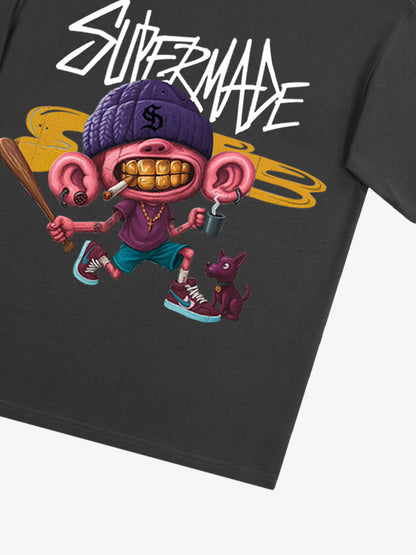 Thesupermade Cartoon Graffiti Trendy Weird Kid T-shirt 