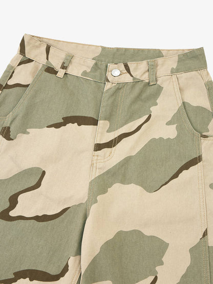 Camouflage Wide-Leg Trousers for Casual and Outdoor Adventures 