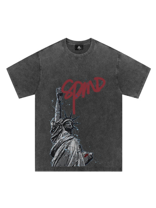 Orginal Funny Graffiti Statue Of Liberty Print T-shirt 