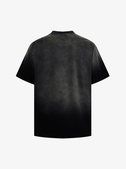 Cotton Oversized Graphic T-Shirt with Punk Rock Print and Vintage Wash Effect 
