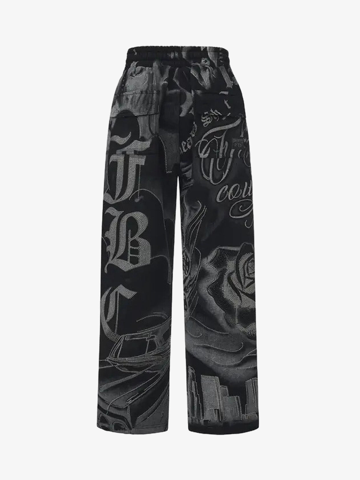 Rhinestone Letter Graphic Baggy Sweatants