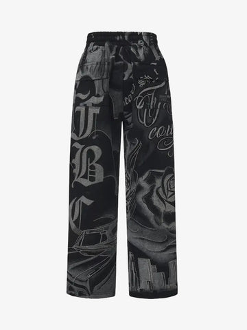 Rhinestone Letter Graphic Baggy Sweatants